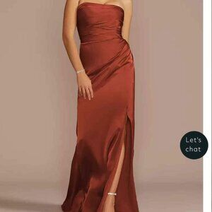 Galina Signature Strapless Charmeuse Dress